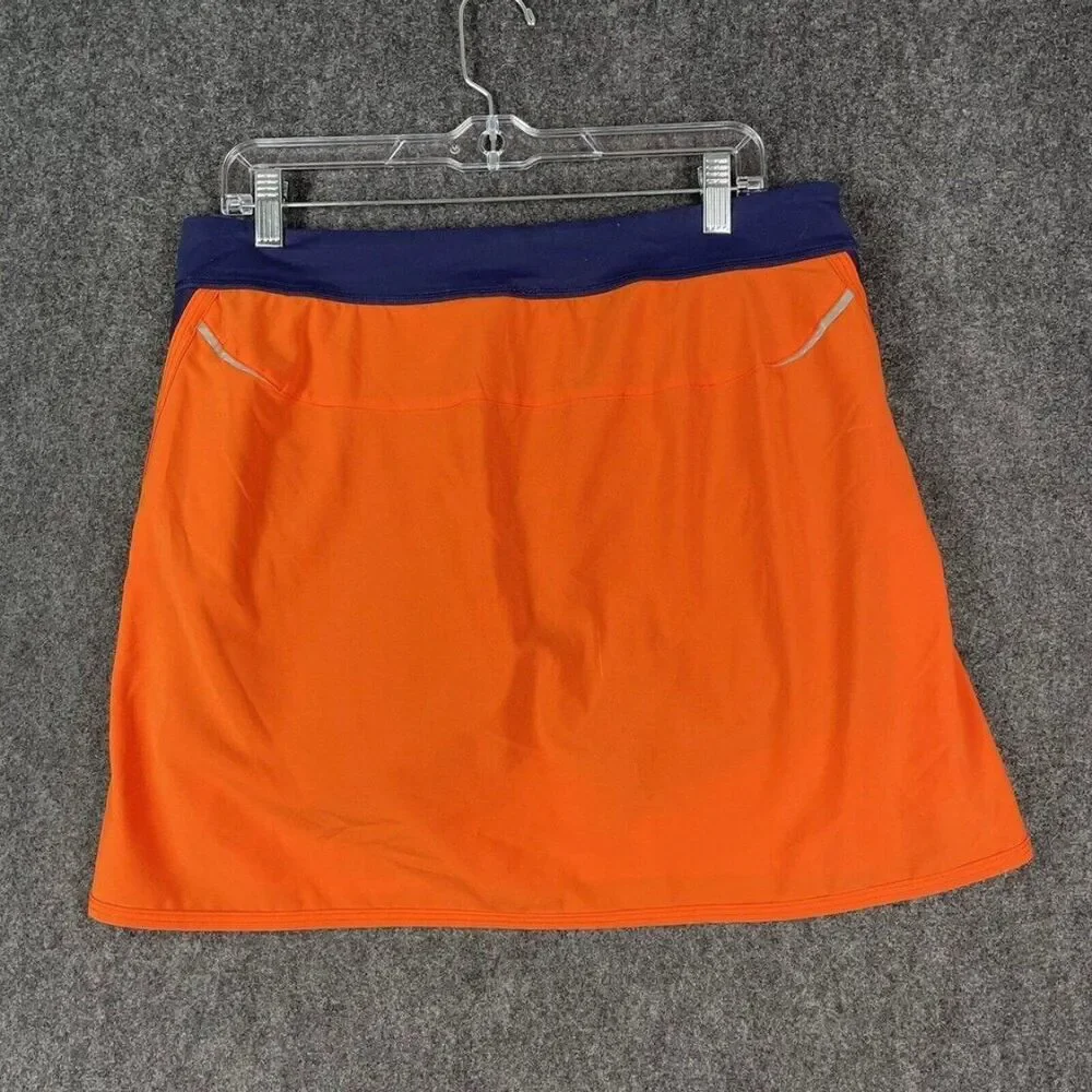 RLX Ralph Lauren Orange and Navy Athletic Skort